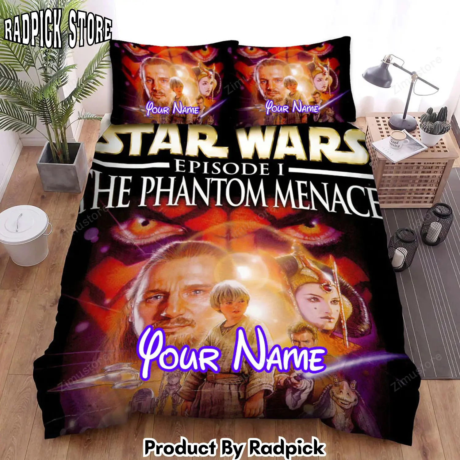 Radpick star wars episode i the phantom menace the adventure begins movie poster bed sheets spread comforter duvet cover personalized name bedding sets rp3271975